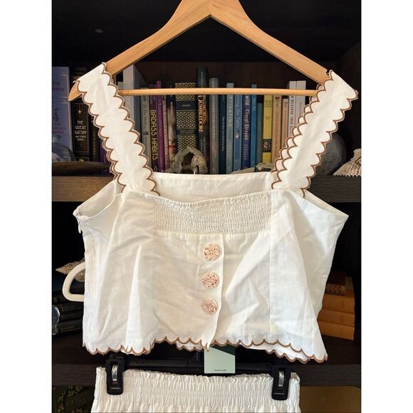 NWT Tuckernuck White Scallop Cece Tola Top & Skirt Set Size Medium - Picture 4 of 13